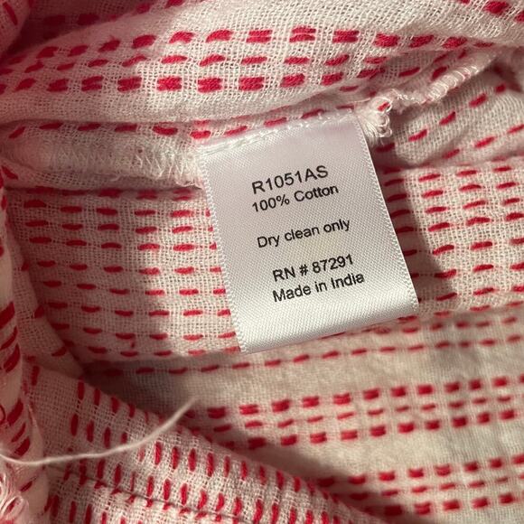 Johnny Was S Embroidered Beaded Top | Red Boho Tunic Peasant Blouse + Pockets - Picture 7 of 12